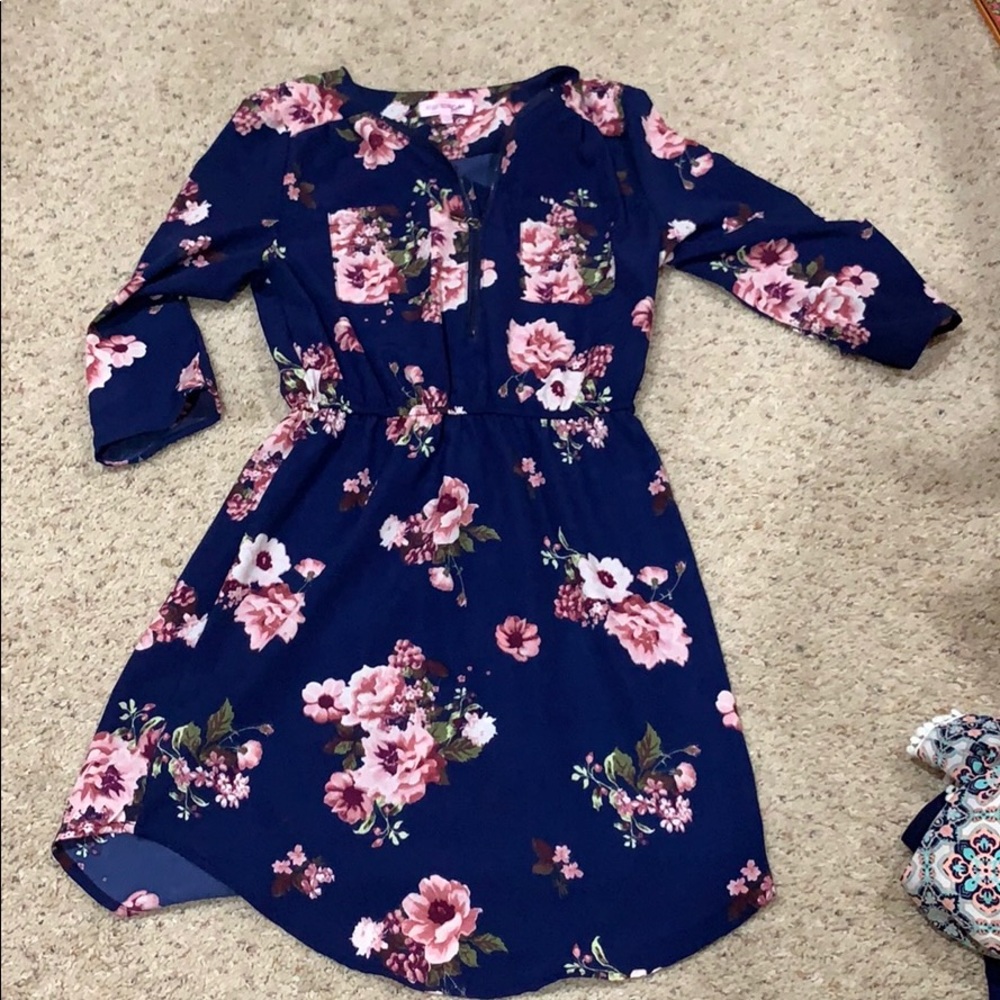 Floral Navy girls Dress